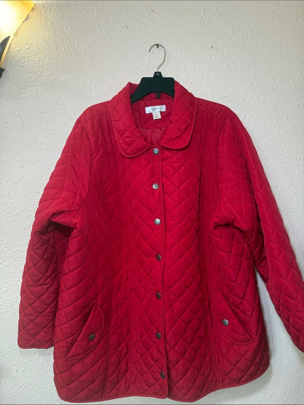 CJ Banks light weight Quilted Red Snap-Front Puffer Jacket